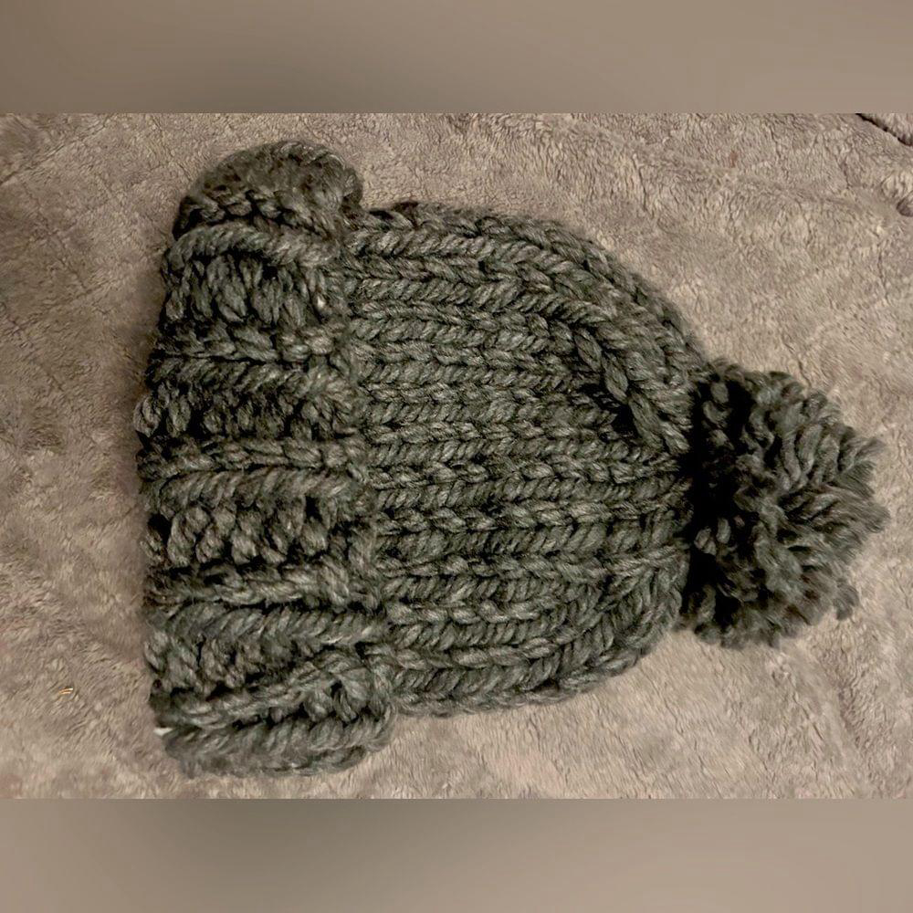 Hat attack beanie chunky knit gray one size